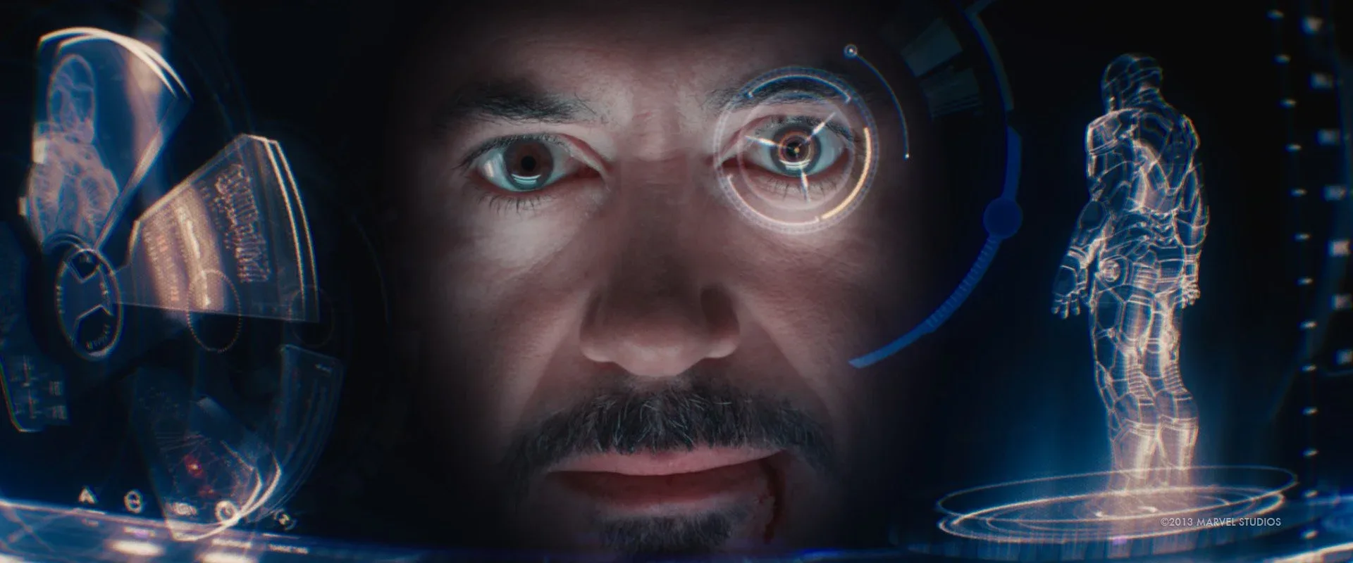 Interface HUD de Tony Stark dans Iron Man