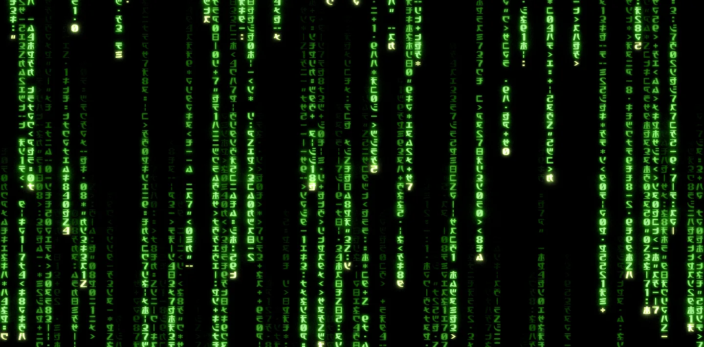 La célèbre digital rain verte de Matrix