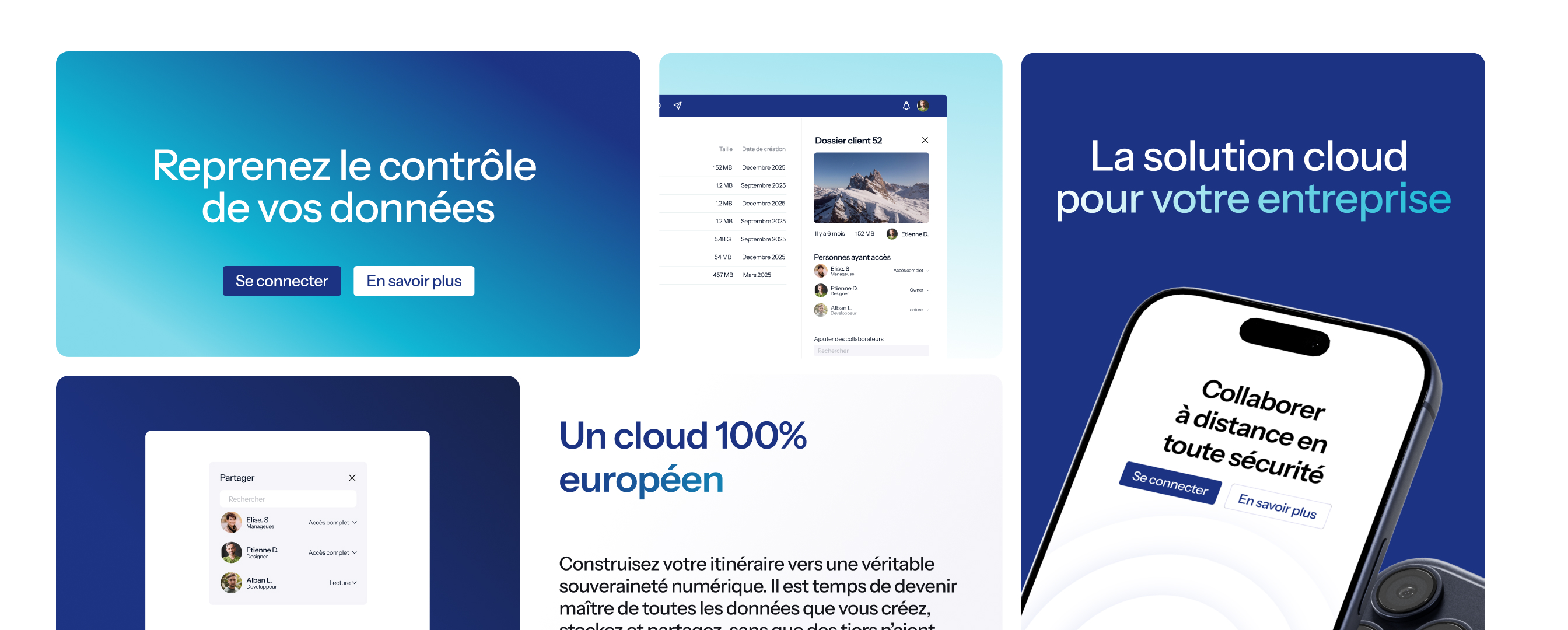 Cloud.EU — communications produit dashboard et mobile