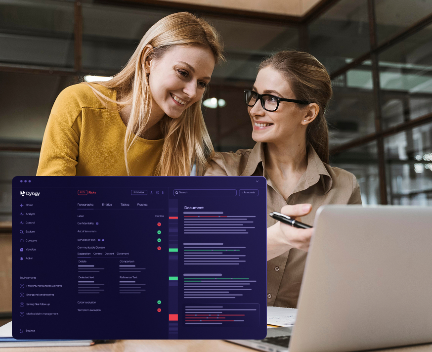 Dylogy — femme utilisant l'interface produit
