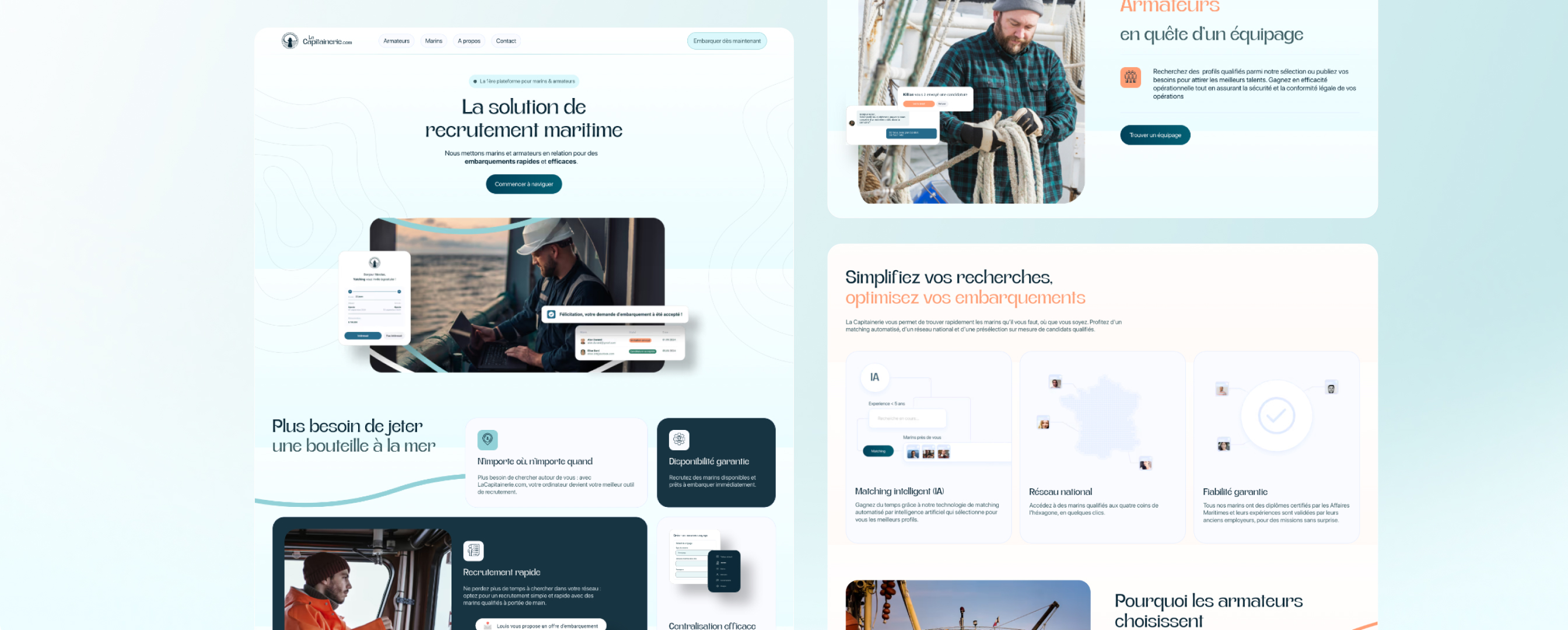 LaCapitainerie — planche mockups site et application