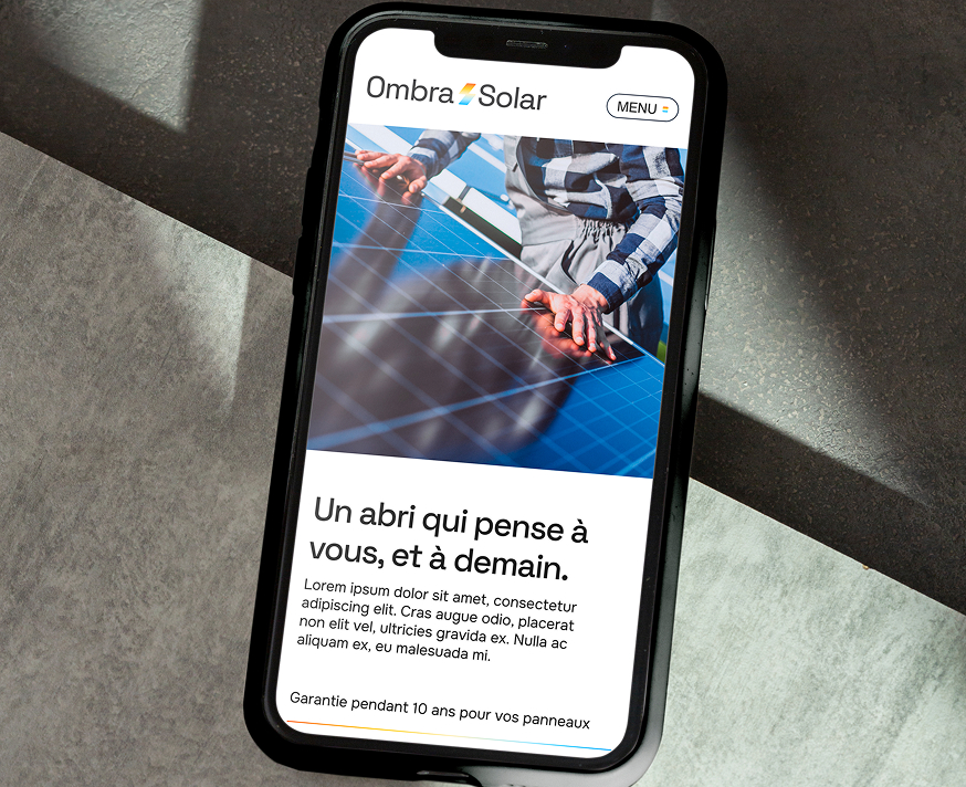 Ombra Solar — mockup mobile application
