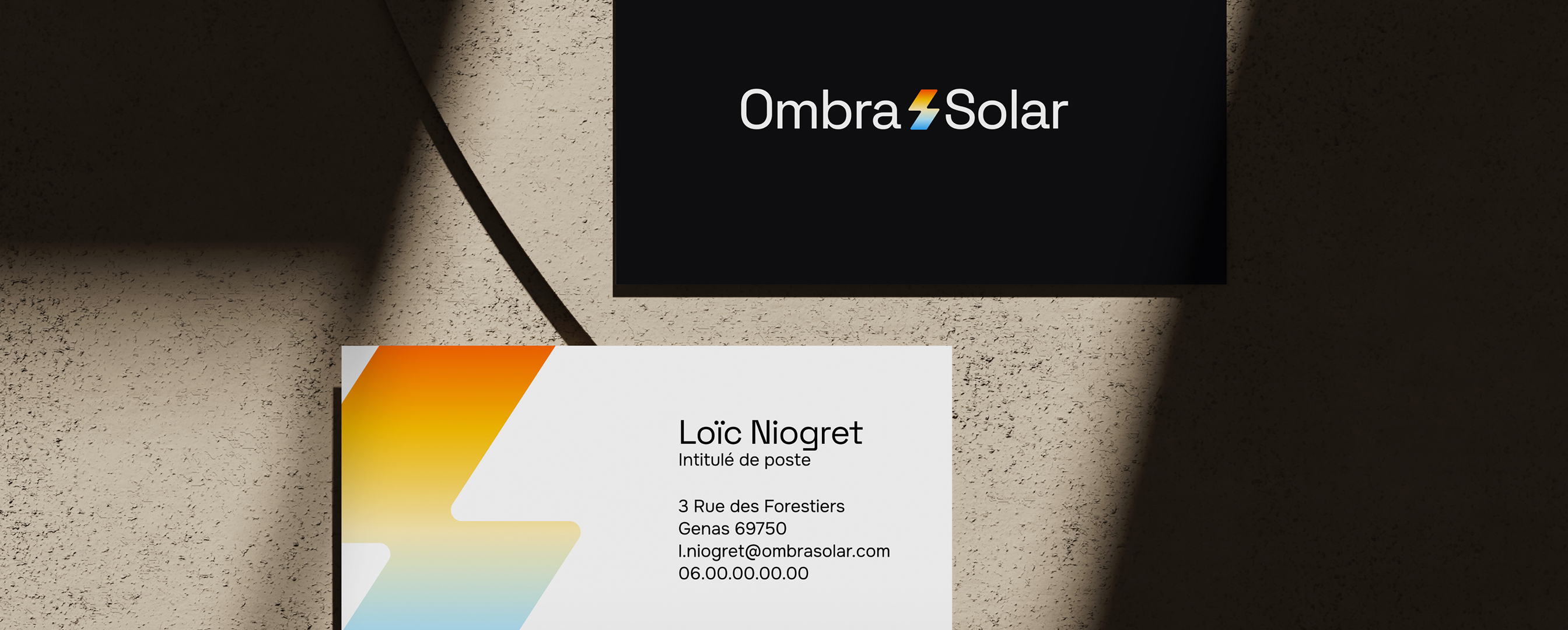 Ombra Solar — carte de visite et papeterie