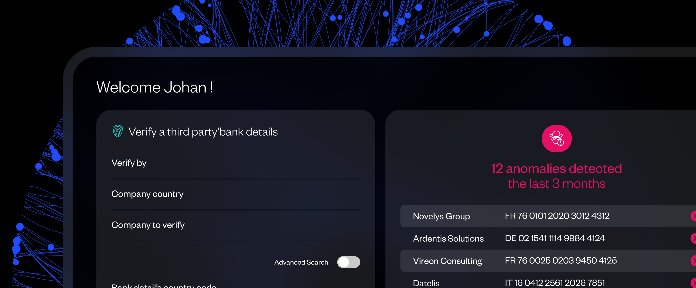 Sis ID — dashboard Verify a third party bank details